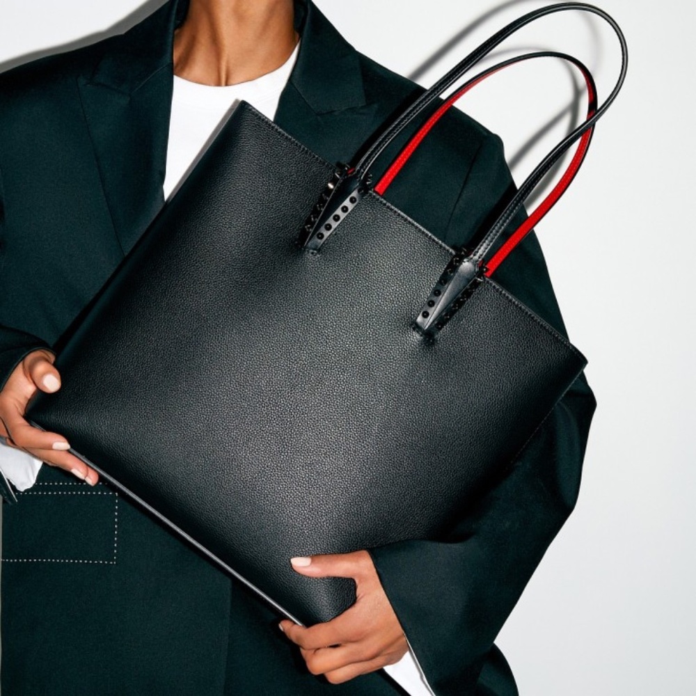 Christian Louboutin Soft Leather Large Black Tote - Cabata